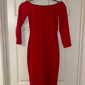 Red Off the Shoulder Dress